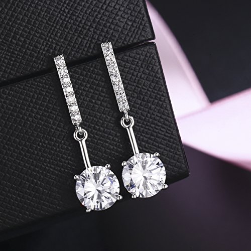 SBLING Platinum Plated or 18K Gold Plated Cubic Zirconia Drop Earrings - Gifts for Women2