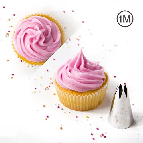 2D 1M 4B 1A Large Stainless Steel Icing Piping Nozzle Tip Set for Baking and Cake Cupcake Decorating