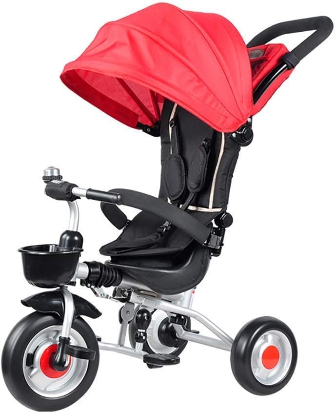 Tricycle Trike, Multifunctional 3-in-1 Tricycle Titanium, 1-6 Years Old Baby Tricycle, Red, 93x70x45cm