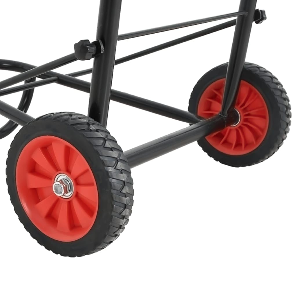 INLIFE Carrito de Silla de Montar Plegable Acero Negro Deportes,Actividades al Aire Libre,Equitación,Accesorios para riendas de Caballos Negro 9.45kg