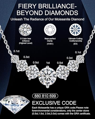 Moissanite Necklace for Women, 1.7-7.6 Carat Heart Necklace Engraved 'I LOVE YOU' Gift for Wife, Wedding Anniversary Birthday Gifts for Women, Jewelry Gifts for Her Wife Mom Girlfriend Lady3