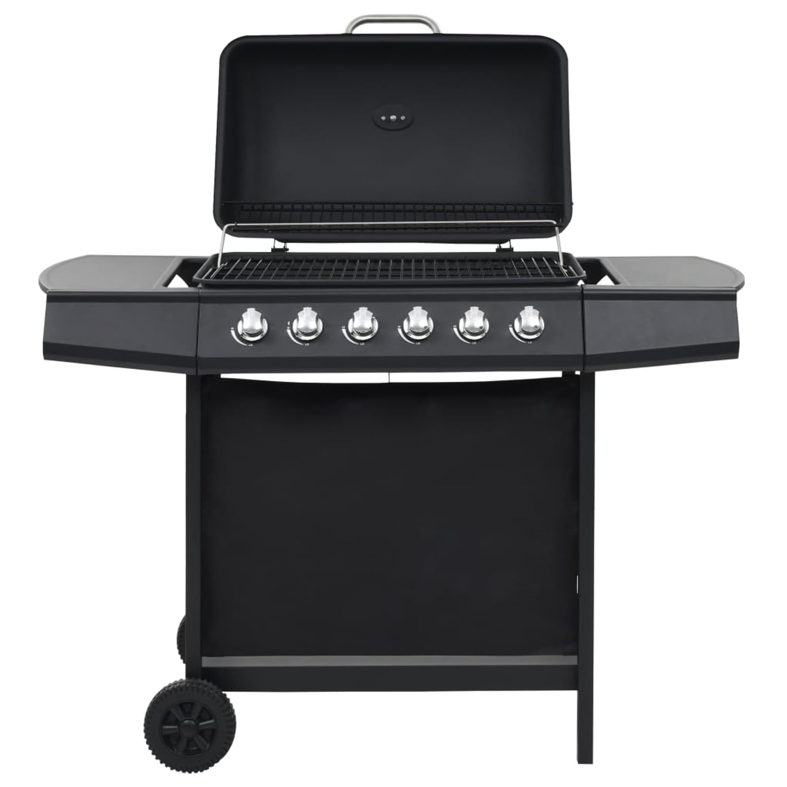 LAPOOH Barbecue Griglia a Gas con 6 Fornelli Acciaio Nero Cucina per Esterni