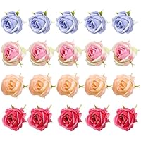 EUYKQNOI 20 Piezas Cabezas de Flores de Rosas Artificiales,