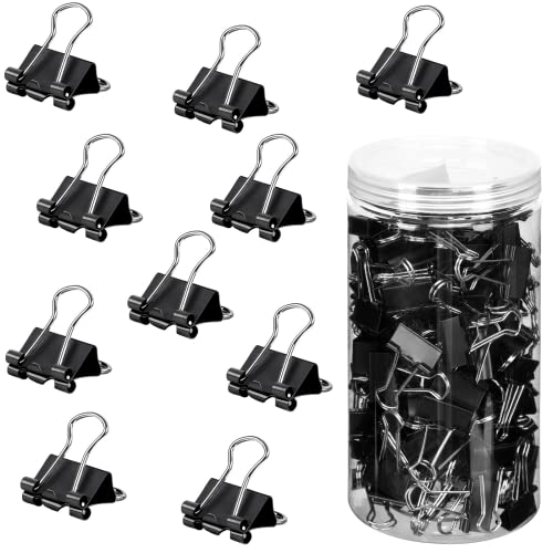Pinces à papier noires 25 mm à forte pression Janyun pour lier 100 feuilles sans effort
