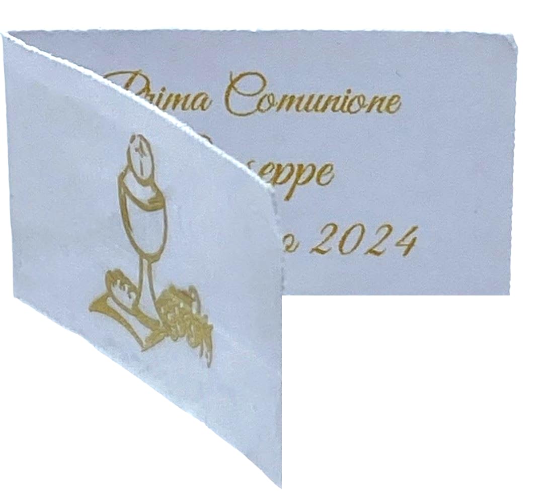 LE GEMME DI VENEZIA Bigliettini Bomboniera Comunione con Stampa Personalizzata a Colori in Omaggio E241 (Pezzi 200)