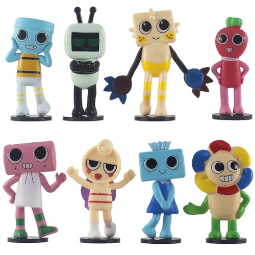Zhongkaihua Juego de 8 figuras de juego de anime, coloridas figuras de acción de dibujos animados, modelo de figuras de acción, adornos para tartas, coleccionables, regalos, 8-10 cm, PVC