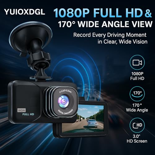 3-inch Dash Cam for Cars, 1080P HD car Camera, Wide-Angle Driving Recorder with Night Vision, Loop Recording, Video Motion Detection - image 4