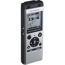 مسجل صوت فضي من Olympus WS-852 مع ميكروفون استريو حقيقي ، 4 جيجابايت ، عمر بطارية 110 ساعة ، ذاكرة خارجية microSD ، USB ، بتنسيق ملف MP3.   