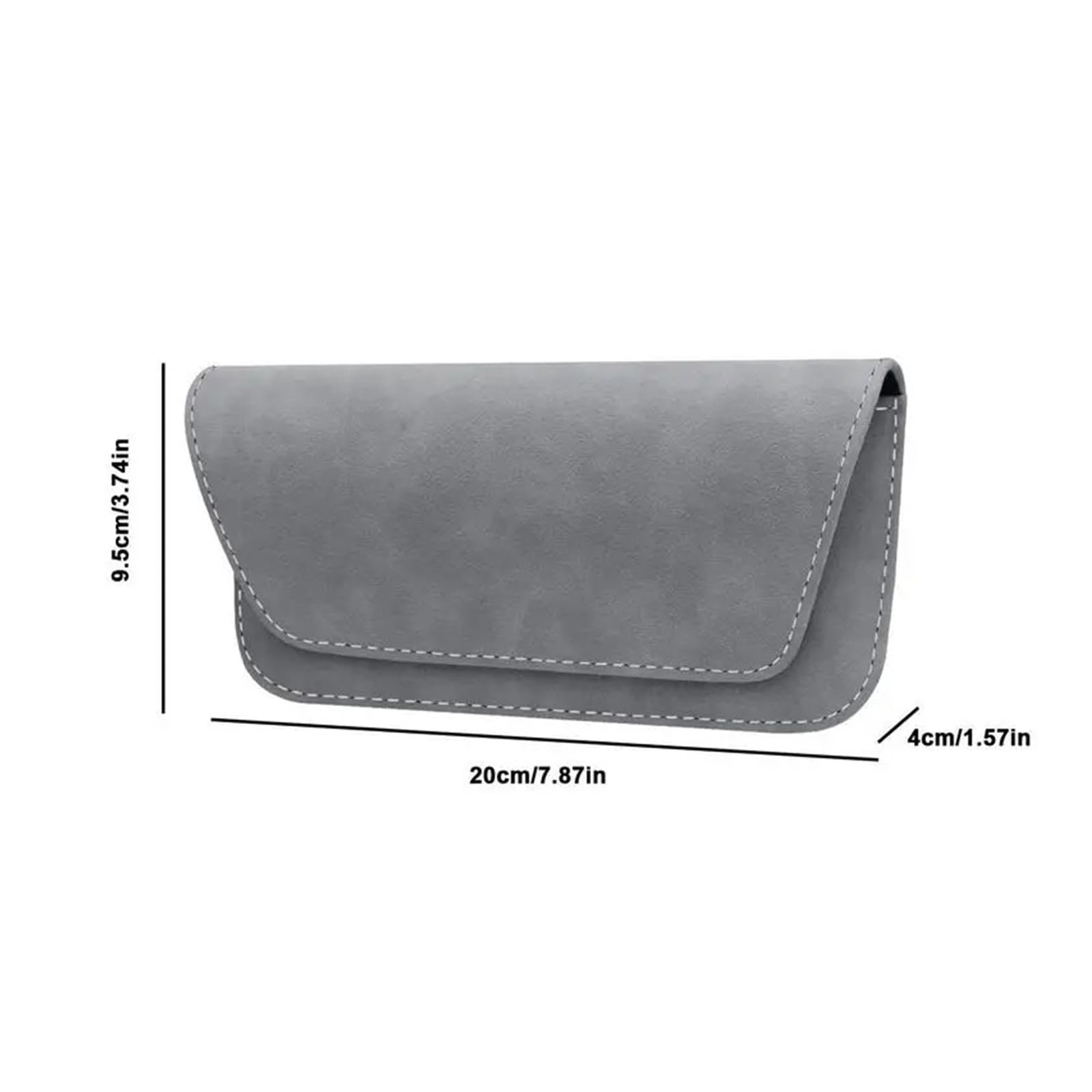 Sonnenblenden Brillenhülle Auto Tragbarer Auto-Sonnenschutz Brillenclip Lederhalter Mit Magnetverschluss Aufbewahrungsbox Für Sonnenbrillen(Gray)