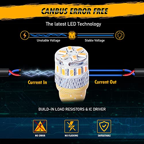 Auxbeam Amber T10 LED Interior and License Plate Bulbs #TOP11