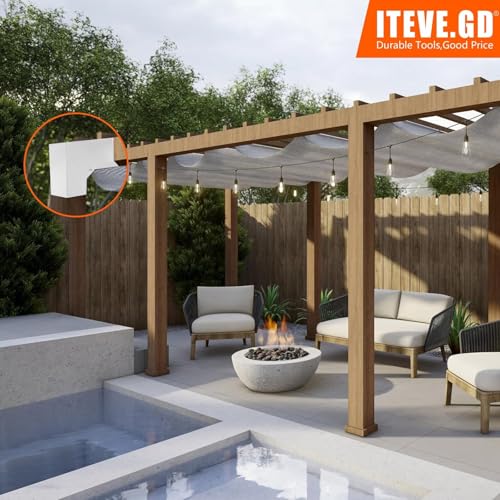 Image of Pergola DIY Bracket Kits,2-Way L Shaped White Corner Brackets for 6 inch x 6 inch(Actual:5.5 inch x 5.5 inch) Lumber for Outdoor Pergola,Proch,Log Cabin W /Hardware - 1Pack