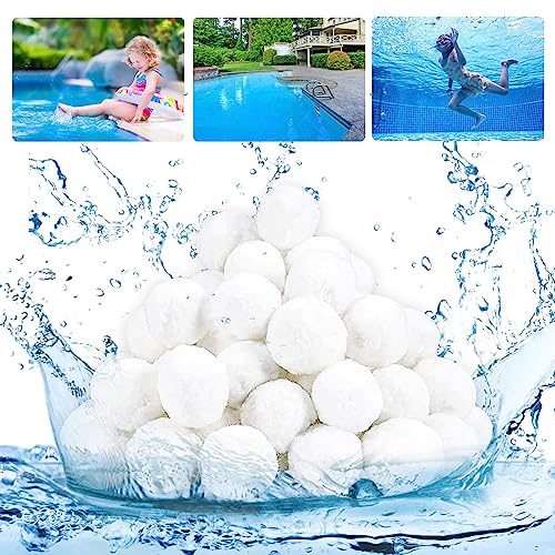 YOOSI 800g Bolas Filtro Piscina, Bolas Depuradora Piscina, Reemplaza 28kg Arena de Filtro, para Instalaciones de Filtro de Arena, Piscina, Acuarios