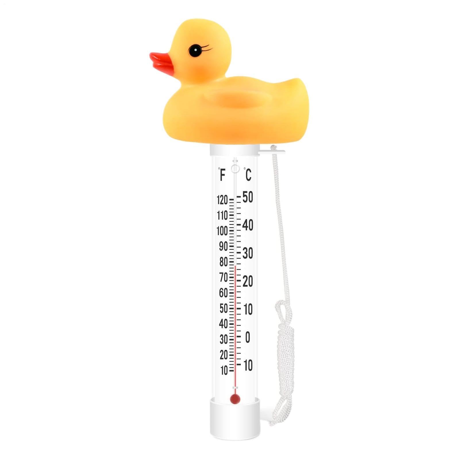 Large Floating Pool Thermometer, -10~50ยฐC, Duck & Octopus Gauge With String, Pool Thermometer Floating, Spa Thermometers,Easy Read,for Hot Tub, Patio Bath, Aquarium,Secure, Fun, For Home Use
