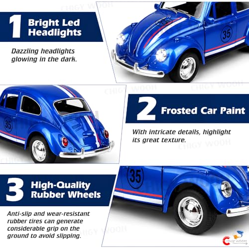 Image of Remote Control Racing Car for Kids | Rechargeable with 2.4GHz Wireless Controller | LED Headlights, Smooth Forward & Turn Action | Durable Build & Stylish Classic Car Design (Multi-Color)
