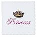 3dRose Princess - girly hot pink cursive script text with fancy royal crown potential part of couples gift - Quilt Square, 10 by 10-inch (qs_112873_1)