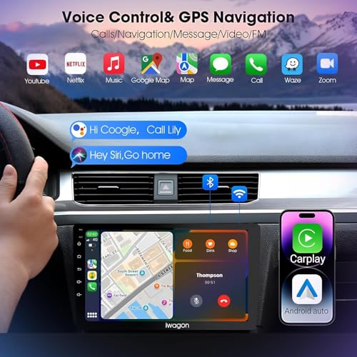 Image of iWagon 4GB+64GB Car Android System Touch Screen 9 Inch|TS9Pro Car Stereo|Wireless Carplay Adapter & Android Auto| 4th Gen Car Display Screen | Including Rearview LED Camera| Universal for All Cars