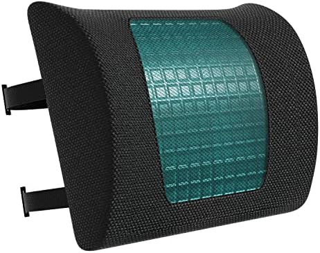 Amazon Basics Gel Enhanced Back Support Cushion, Black, Square