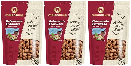Meienburg gebrannte Erdnüsse | karamellisierte Erdnüsse | 3x 200g Tüte