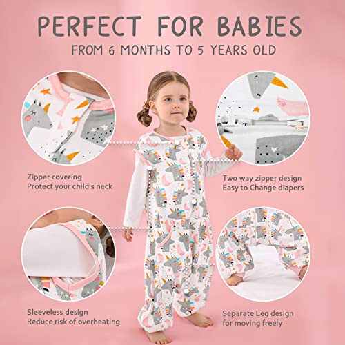 Sleep Sack 2T-3T, Light Weighted Sleep Sack Baby Wearable Blanket, Toddler Sleep Sacks With Feet, Sleeveless Soft Sleeping Sack #TOP1