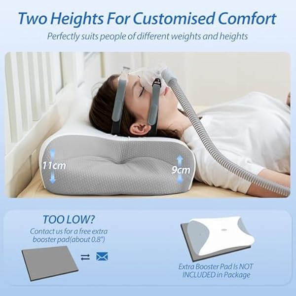 HOMCA CPAP подушка для тех кто спит на боку подушка из пены Memory Foam для лечения апноэ во сне подходит для всех пользователей масок CPAP уменьшает утечки воздуха с охлаждающим чехлом