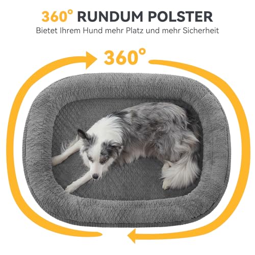 Miniatura 8 de Pawk Cama Perro Medianos Sofá Perro Ortopedica Desmontable Y Lavable, Colchon Perro Con Forro Impermeable Y Espuma Viscoelastica,89x63x18cm, Gris