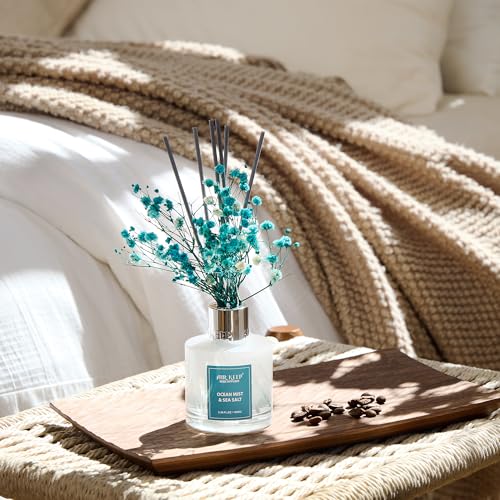 Airkeep Reed Diffuser Set,3.38 fl oz (100 ml) - Ocean Mist&Sea Salt Oil Diffusers with 8 Reed Sticks,Home Fragrance Reed Diffuser for Bathroom Shelf Decor - Image 7