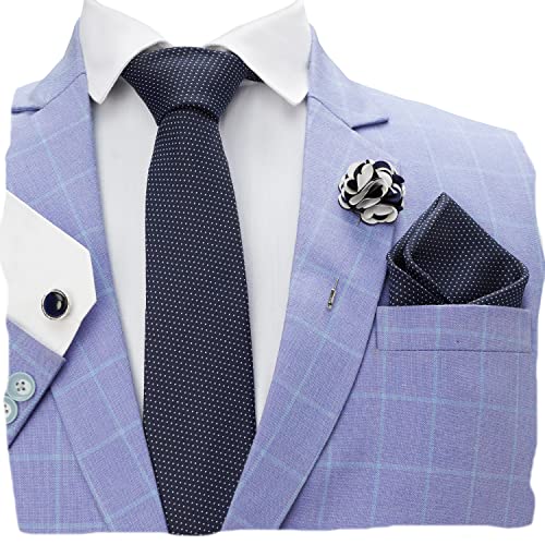 Image of BLACKSMITH Tie, Cufflink, Pocket Square, Lapel Pin, Set of 4 for Men [ Free Size ] Black