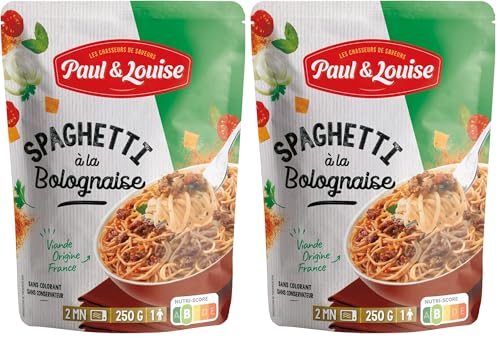 Paul & Louise - Spaghetti Bolognaise 250g - Prêt en 2 minutes (Lot de 2)
