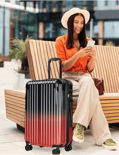 Image of Carry on Luggage - Airline Approved Suitcases with Spinner Wheels, Built-In TSA Lock，Hard Shell Expandable Suitcases