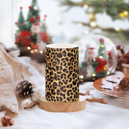 Image of Flickering Flameless Candles, Leopard Texture LED Candles with Remote Timer, Set of 2 Battery Operated Candle for Valentine Wedding Birthday