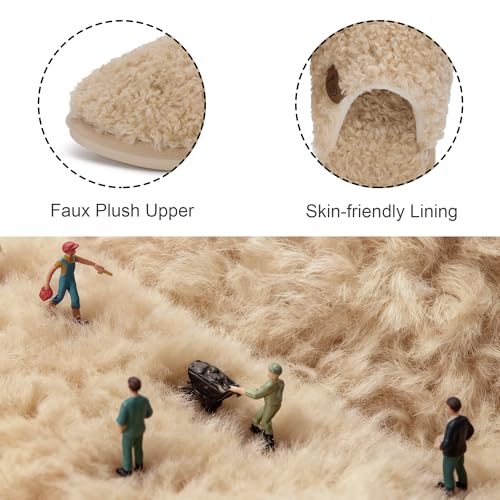 Image of Micolin Slippers For Women Men Fuzzy Winter Warm With Memory Foam House Comfort Fluffy Lining Anti-Skid Cute Indoor Outdoor Shoes