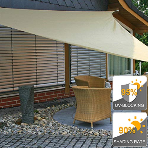Yardwe Triangle Sun Sombra Vela Canopy Bloqueio UV para Pátios Ao Ar Livre Quintal Jardim Deck (Arei