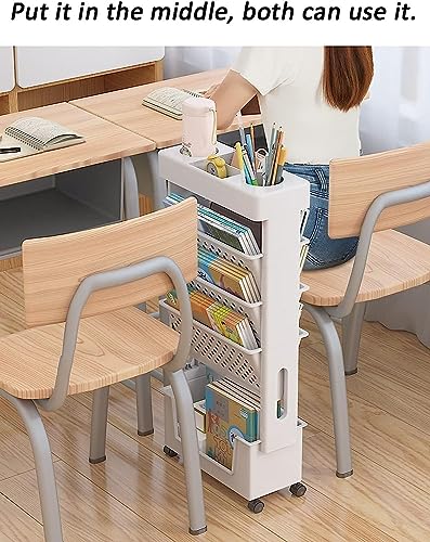 Chariot de rangement fin multi-usage : étagère verticale sur roulettes pour petits espaces