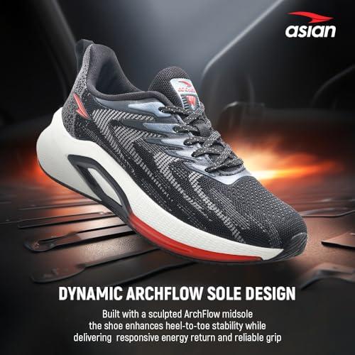 Image of ASIAN Powerplay-31 Men's Running Shoes | Wave-Tech Knit Upper with AeroFlow Side Panels | EVA Midsole | Fish-Scale Yarn | Stylish Athletic Sneakers
