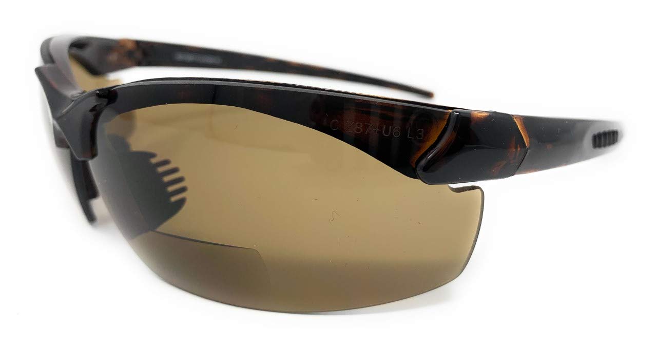 The Grant - 2 pares de gafas de sol bifocales deportivas y envolventes de lectura, unisex, para hombres y mujeres, color negro y tortuga + 2.00