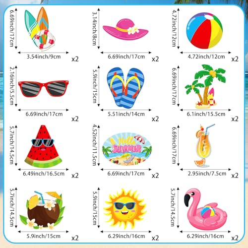 Image of 54 Pieces Pool Swirls Decorations Cute Summer Party Foil Swirls Garland Ceiling Wall Hanging Cutouts for Hawaiian Luau Pool Themed Party Baby Shower Birthday Party Decoration Supplies