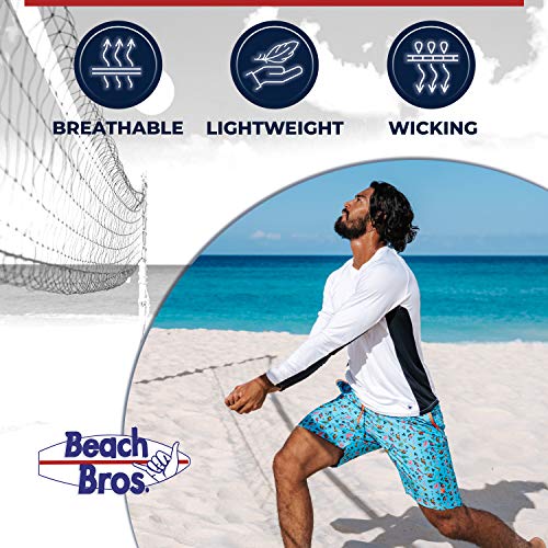 Beach Bros. Men's UPF 50+ Swim Shirt - Short Sleeve Quick Dry Rashguard4
