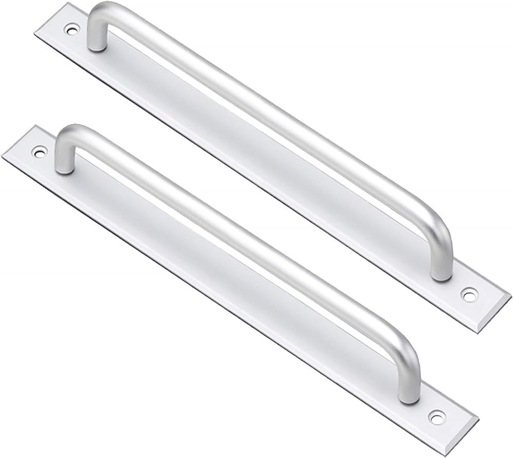 2 Pack Door Handle Pulls,Silver,Sliding Door Handle Push Door Handles Barn Door Handle Garden Gate Shed Pulls Handles for Kitchen, Furniture,Cabinet, Closet,Aluminum Alloy-Hole distance: 192mm