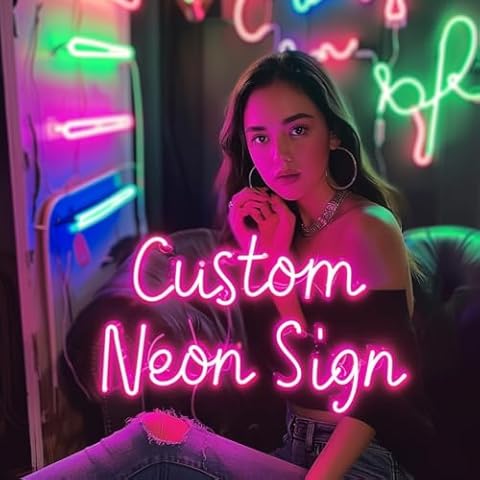 ANSKENO LED Neon Sign, Custom Neon Sign For Wall Decor, Personalized Neon Sign Customizable For BedRoom, Gaming Room, Housewarming, Wedding, Birthday Party Decor Cover
