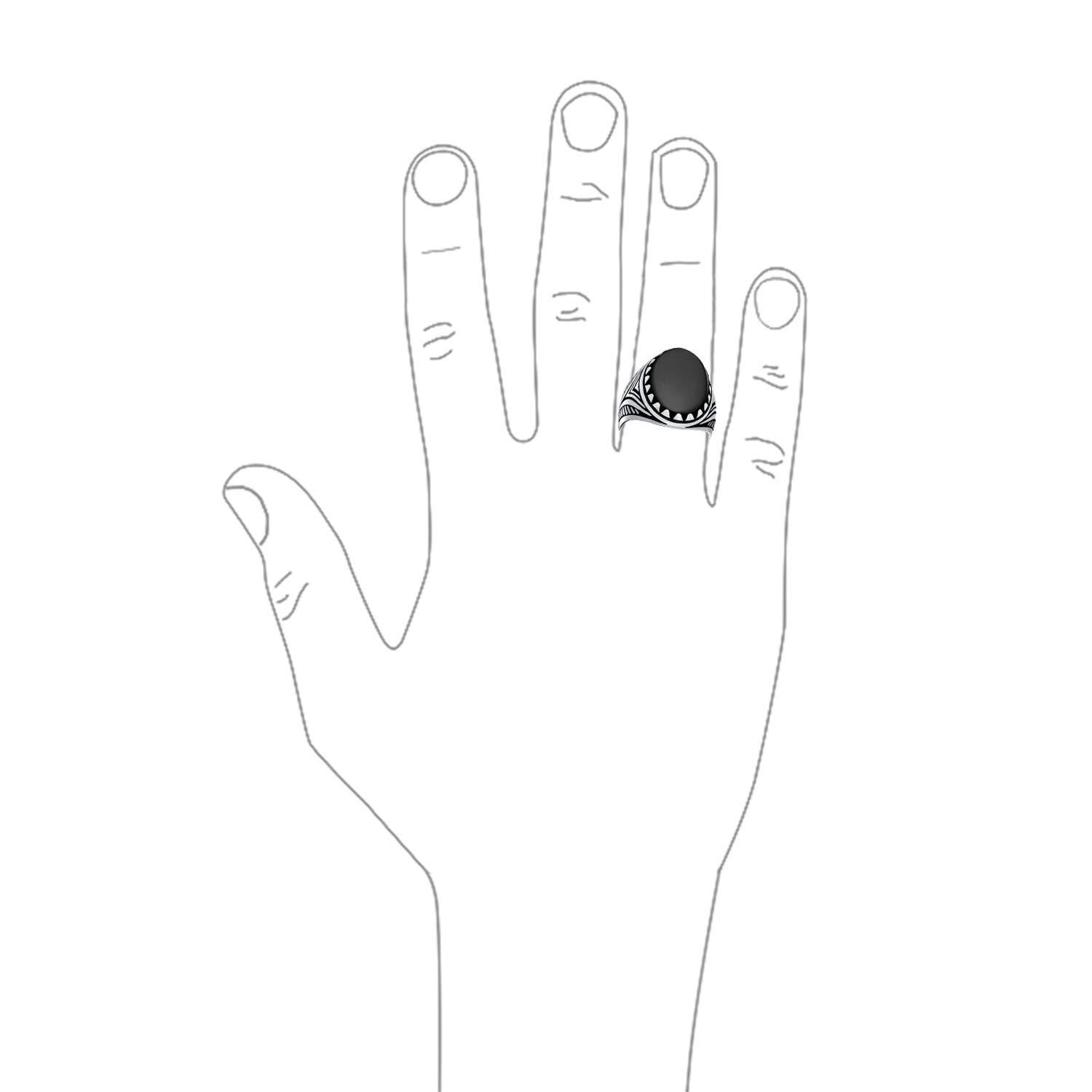 Personalizza Anello Chevalier da Uomo con Onice Nera, Turchese Blu, Occhio di Tigre Marrone, Gemma Cabochon Ovale, Grande Artiglio di Leone, Argento Sterling 925 Solido Ossidato, Fatto a Mano in