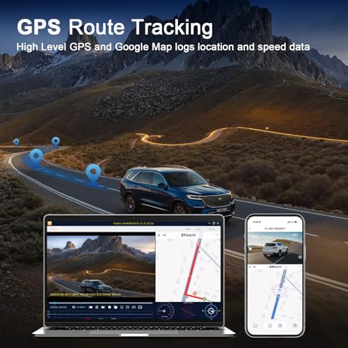 Image of TECXERLLON 4K Dash Cam with ADAS Assist, 3.6 inch IPS Touchscreen, Built-in GPS & 5G WiFi, G-Sensor, Dash Camera with Starlight Night Vision, 170 /150 Wide View, 24H Parking, Free 64GB Card Included