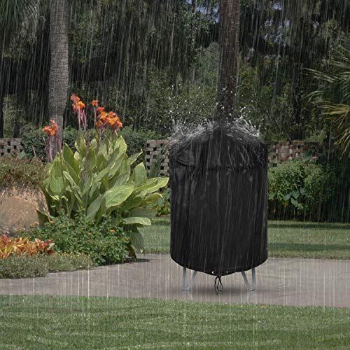Arcedo Round Smoker Cover 30 Inch, Heavy Duty Waterproof Charcoal Kettle Grill Cover, Outdoor Vertical Barrel Cooker Dome Smoker Cover, Bullet Smoker Cover, Fits Weber, Charbroil, Kamado Joe And More #TOP5