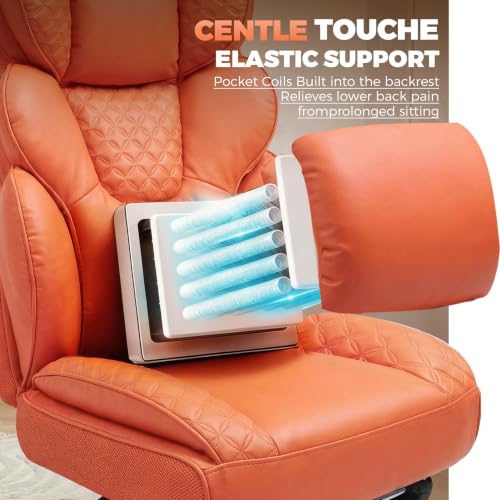 Image of COMHOMA Big and Tall Office Chair with Upgrade Footrest, Heavy Duty Gaming Chair High Back Executive Chair with Spring Lumbar Support for Lower Back Pain Relief, 150Reclining Adjustable Armrests