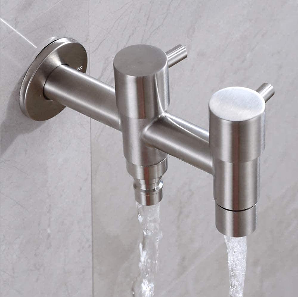 Rubinetto per acqua fredda a parete in acciaio inossidabile 304 spazzolato Piscine da giardino Due funzioni Rubinetto per lavatrice Rubinetto per lavabo Rubinetto per lavabo decorate