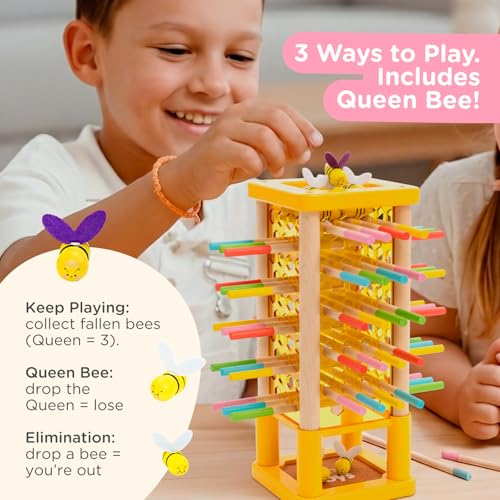 Juego de Mesa Torre de Madera BeeFall 4-en-1 para Niños 3+ miniatura 5