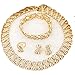 Liffly Nigeria Jewelry Sets for Women Africa Beads Jewelry Set Dubai Gold Wedding Bridal Fashion Jewelry Sets Womens Accessories, Choker Necklace 16 inch