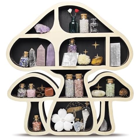 FNYDOX Wooden Mushroom Floating Shelf Cover