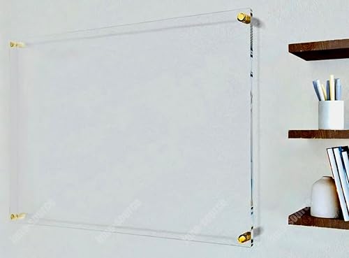 InnoSource - Pizarra de acrílico transparente de borrado en seco de 16 x 18 pulgadas para pared, grande, no magnética, sin marco, con borde redondo