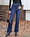 GRAPENT Fashion Jeans for Women 2025 High Waist Stretchy Dark Wash Denim Bell Bottom Darkness Blue Flare Jeans, Darkness Blue, L, US Size 12 to 14