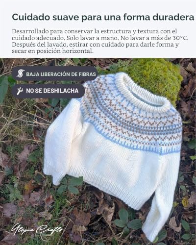 Miniatura 7 de Utopia Crafts Filzwolle 100 Lana Virgen 50 G Crema Blanca